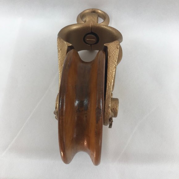 Antique Vintage Starline Cast Iron & Wood Barn Pulley X664 - Picture 7 of 12